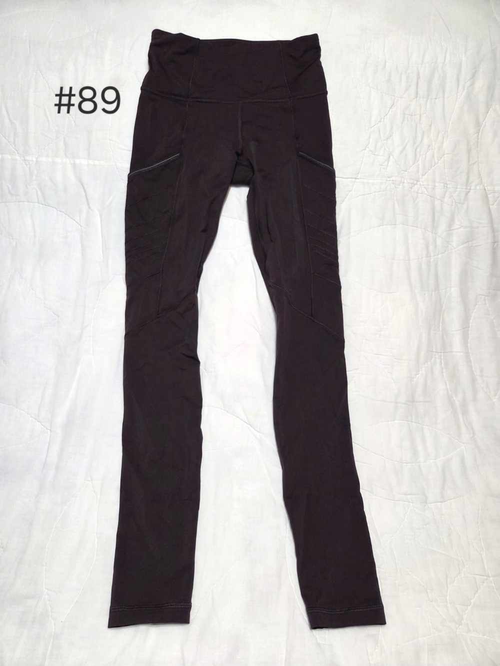 Lululemon Fresh Tracks 28" Fleece Lined Moto Leggings Black Cherry Sz 2